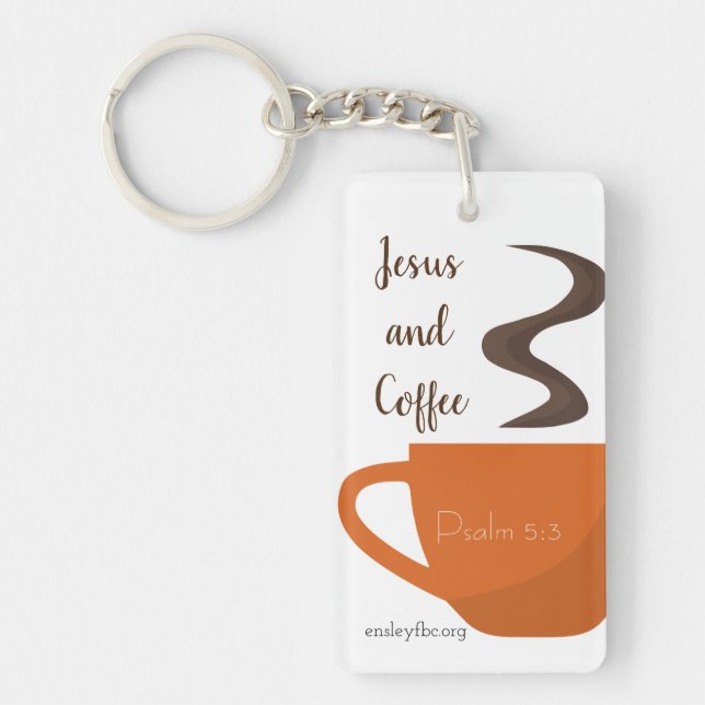 Jesus och kaffe nyckelring (Framsidan)