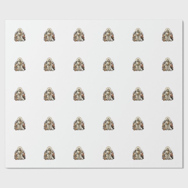 Jesus och Katter Vintage Presentpapper (Platt)