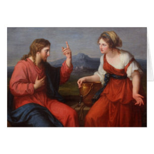 Jesus och kvinnan på brunnen hälsningskort