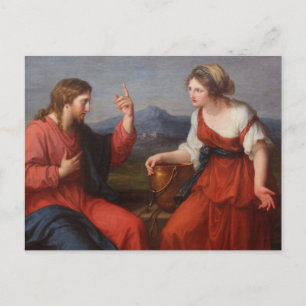 Jesus och kvinnan på brunnen vykort