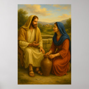 Jesus och kvinnan vid brunnen ™ LDS-muren Poster