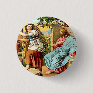 jesus och kvinnor på brunnen knäppas knapp