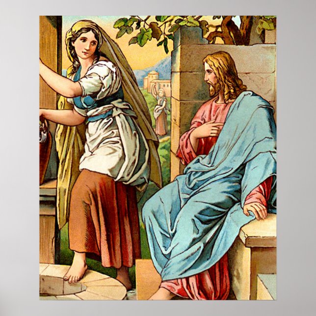 jesus och kvinnor på den poster brunnen (Framsidan)
