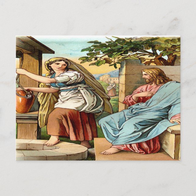 Jesus och kvinnor på vykortet vykort (Framsida)