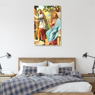 Jesus och kvinnor på Wrapped Canvas