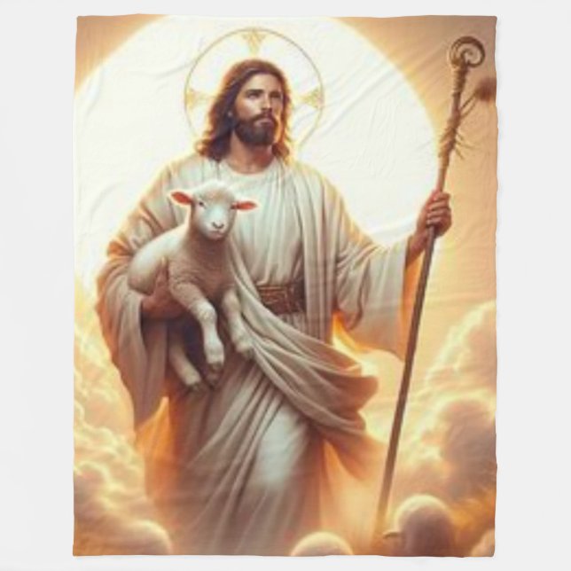 JESUS och LAMB 2 Fleecefilt (Framsidan)