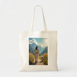 Jesus och Lamb Tote Bag | Christian Faith Gift Tygkasse