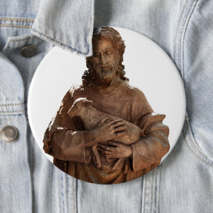 jesus och lamm knapp