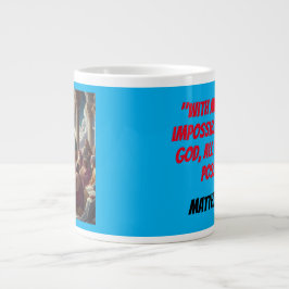 Jesus och lärarna: Matthew 19:26 Jumbo Mugg