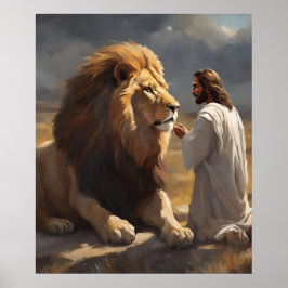 Jesus och Lejona Poster