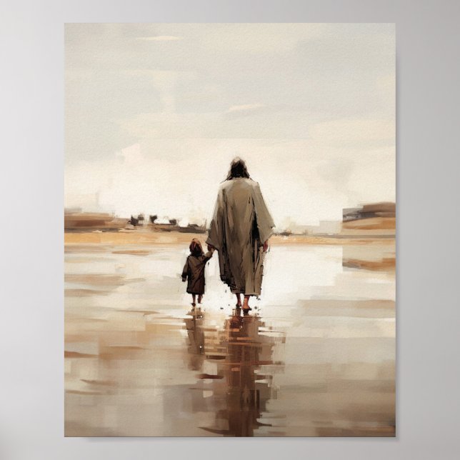 Jesus och lilla flicka, digital utskrift, skisser poster (Framsidan)