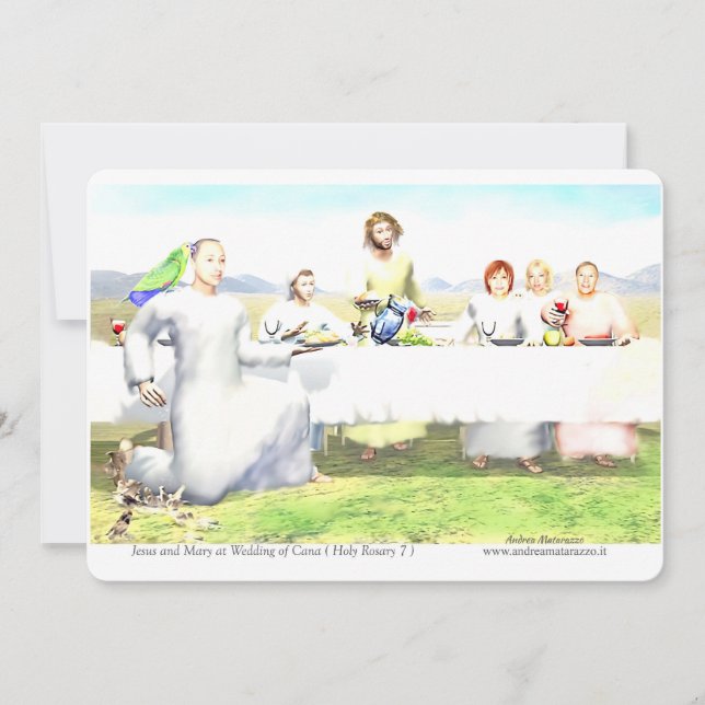 Jesus och Maria på Bröllopet i Kana Inbjudningar (Framsida)