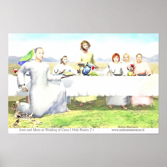 Jesus och Maria vid bröllopet i Kana Poster (Framsidan)