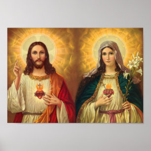 Jesus och Mary Immaculate Poster