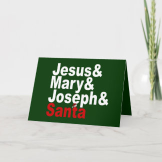 Jesus och Mary & Joseph & Santa Helgkort