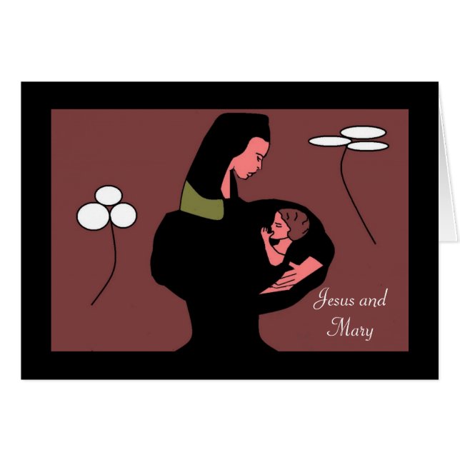 Jesus och Mary OBS Kort (Framsidan Horizontal)