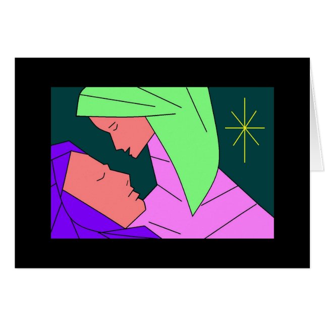 Jesus och Mary OBS Kort (Framsidan Horizontal)