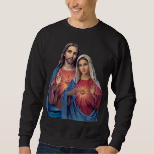 Jesus och Marys hjärtan Lång Ärmad Tröja