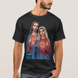 Jesus och Marys hjärtan T Shirt