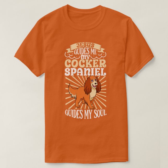 Jesus och min Cocker-spanel T Shirt (Design framsida)