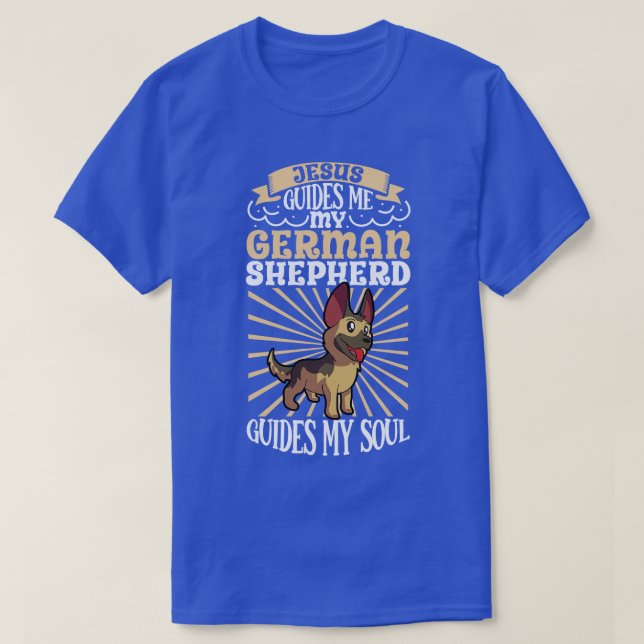 Jesus och min tyska shepherd t shirt (Design framsida)