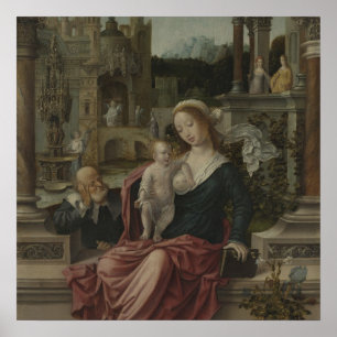 Jesus och Mor Mary Amamning Poster
