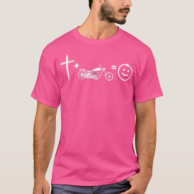 Jesus och motorcyklar gör mig till Lycklig Funny C T Shirt (Framsida)