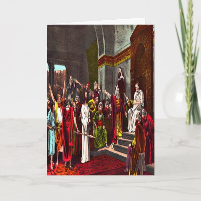 Jesus och Pilatkort för hälsning Kort (Framsida)