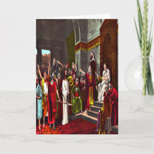 Jesus och Pilatkort för hälsning Kort