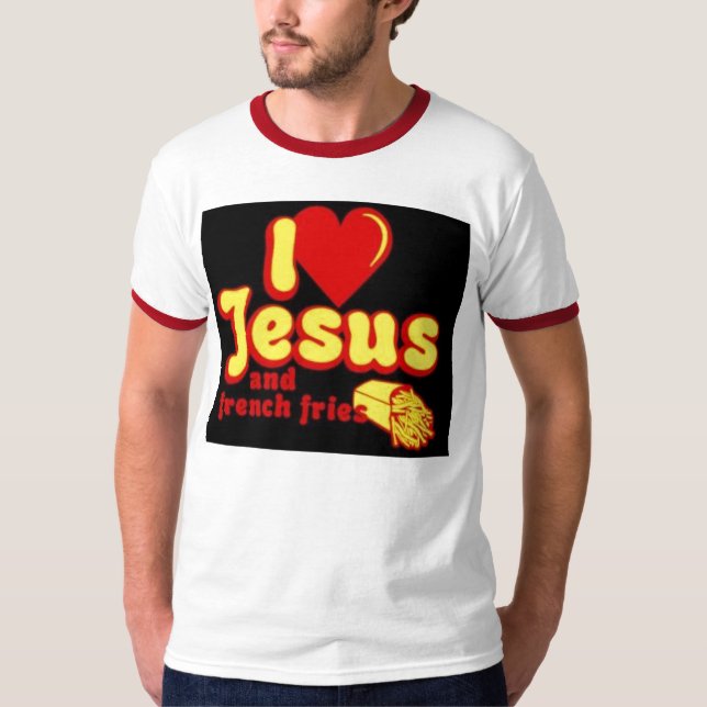 Jesus och pommes frites t-shirt (Framsida)