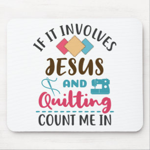 Jesus och Quilt Cute Quilter Say Musmatta