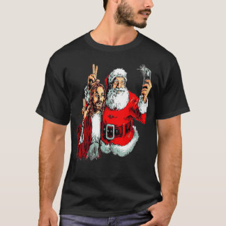 Jesus och Santa selfie T Shirt