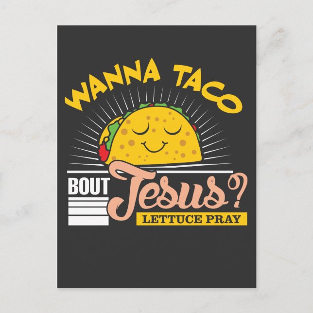 Jesus och Taco Älskare Pastor Funny Christian Vykort (Framsida)