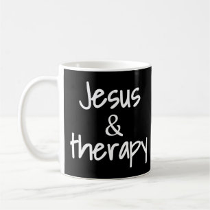 Jesus och Therapy Christian Humor för Christian Co Kaffemugg