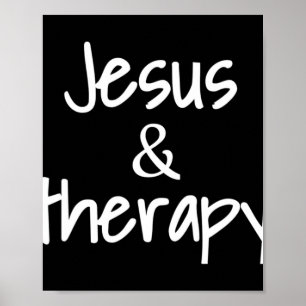 Jesus och Therapy Christian Humor för Christian Co Poster