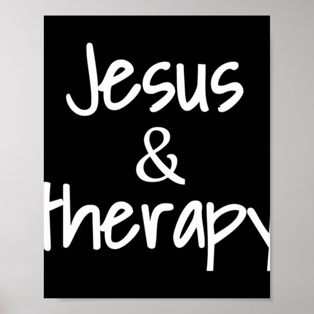 Jesus och Therapy Christian Humor för Christian Co Poster (Framsidan)