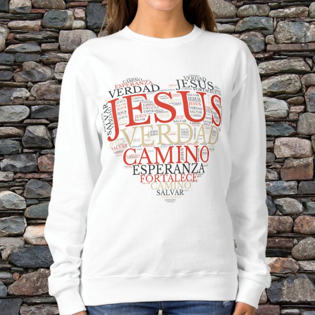 Jesus Och Tro Hjärtas Kristna Spanska T Shirt (Skapare uppladdad)