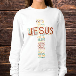Jesus Och Tro Kors Kvinnors Kristna Spanska T Shirt