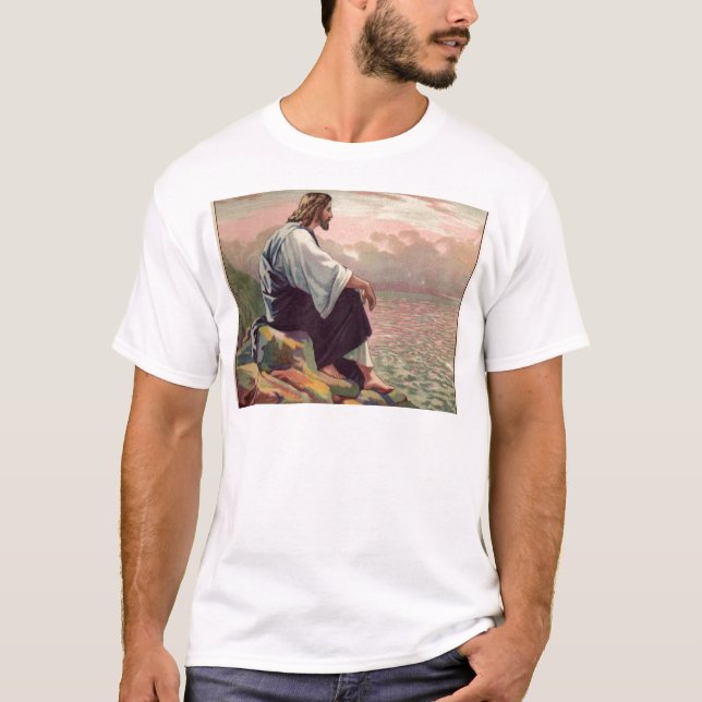 Jesus ödmjukt - och - milt t-shirt (Framsida)