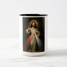 Jesus of the Divine Mercy Coffee Mug Två-Tonad Mugg