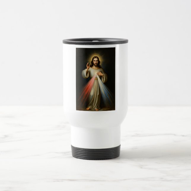 Jesus of the Divine Mercy Travel Mug Resemugg (Center)