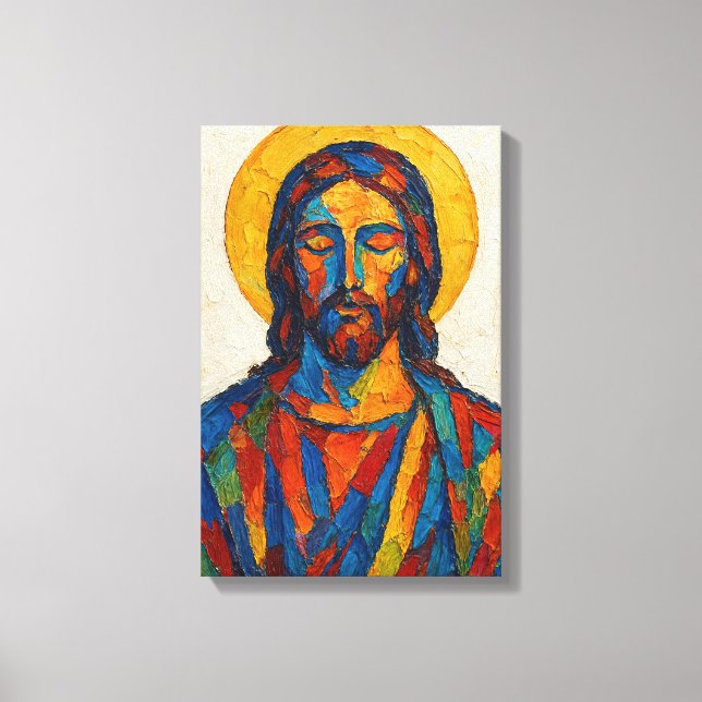Jesus Oljemålning (Ver. 1) Canvastryck (Framsida)