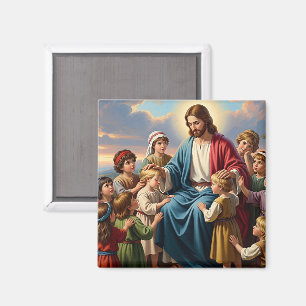 Jesus omgiven av barn magnet