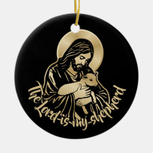 Jesus omsorgsfulle herde julgransprydnad keramik