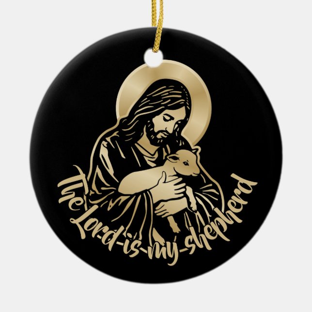 Jesus omsorgsfulle herde julgransprydnad keramik (Framsidan)