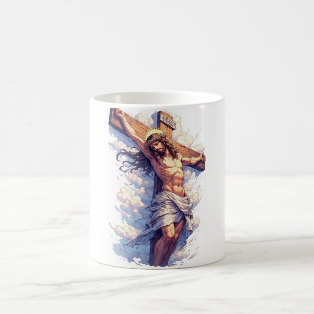 Jesus on the Cross Christian Coffee Mug Kaffemugg (Center)
