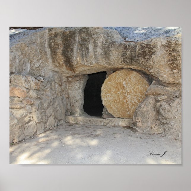 Jesus Open Grav Israel-Kanvastrycket Poster (Framsidan)