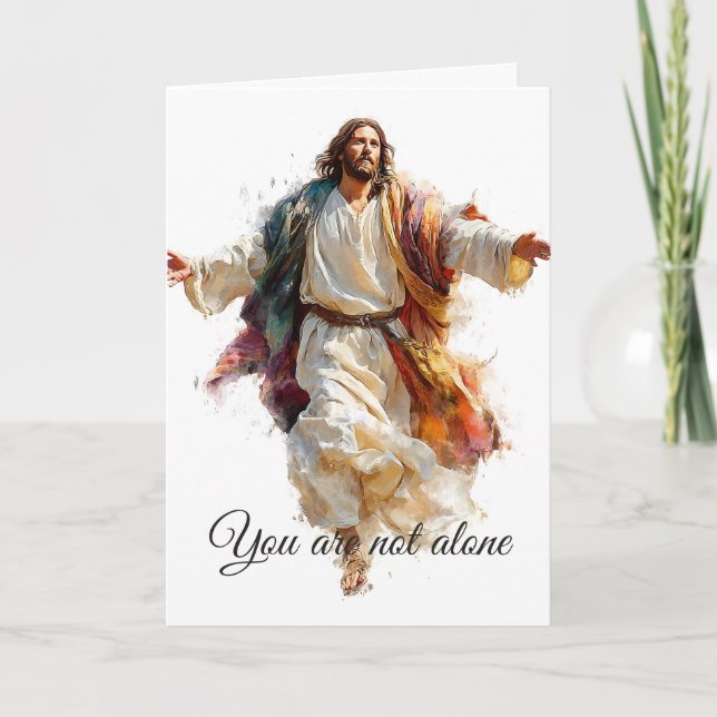 Jesus öppna armar Du är inte ensam Tro Tröst Kort (Framsida)