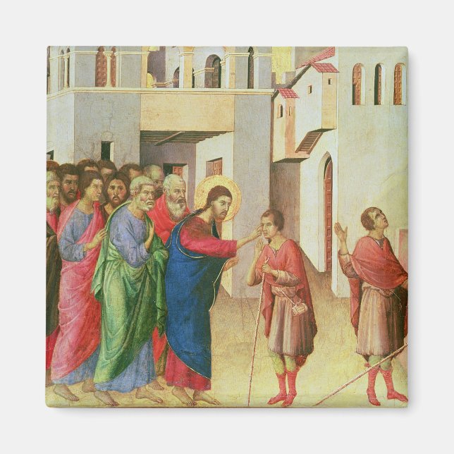 Jesus Öppnar Ögonen på en Man Born Blind, 1311 Magnet (Framsidan)