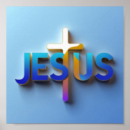 Jesus Ord Poster | Utskrift av Ai-designprojektion